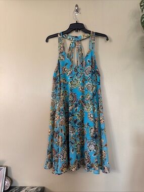 Speechless Floral Blue Shift Dress Size XL